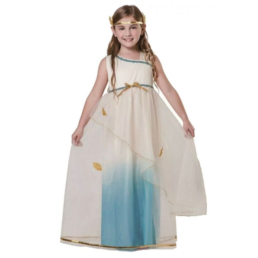 Girls M(8-10) Greek Goddess Halloween Dress-up Costume